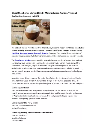 global shea butter market 2021 by manufacturers