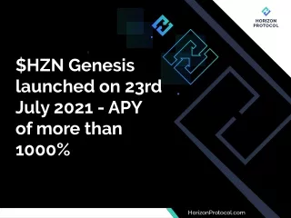 $HZN Genesis has launched at 4:00 pm SGT on Friday 23rd July 2021