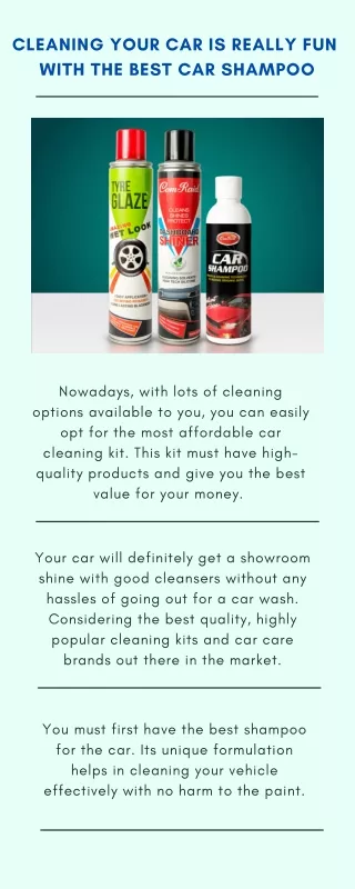 Cleaning your Car is really fun with the Best Car Shampoo