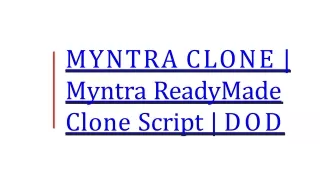 myntra clone myntra readymade clone script dod