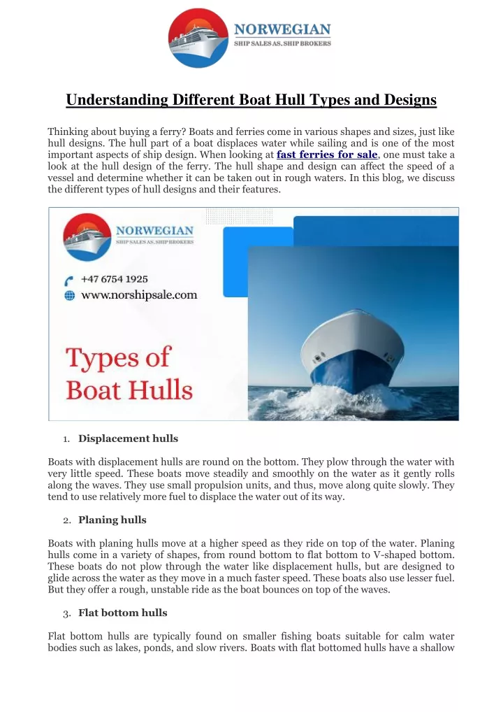 understanding different boat hull types