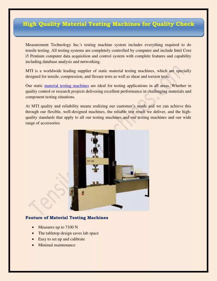 high quality material testing machines