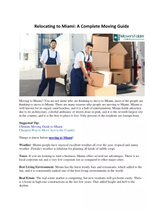 relocating to miami a complete moving guide