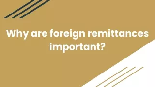 Why are foreign remittances important_