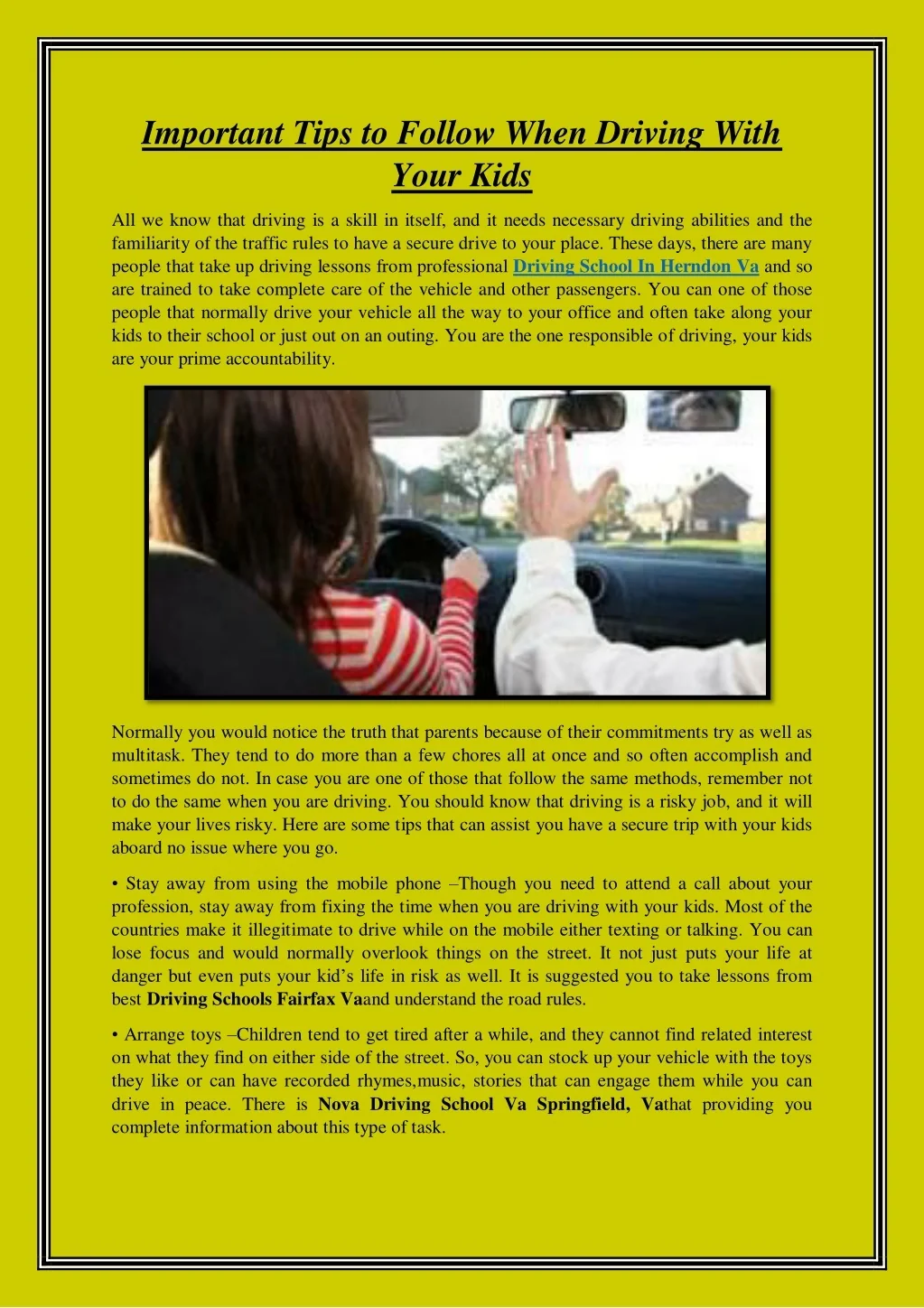 PPT - Important Tips to Follow When Driving With Your Kids PowerPoint ...