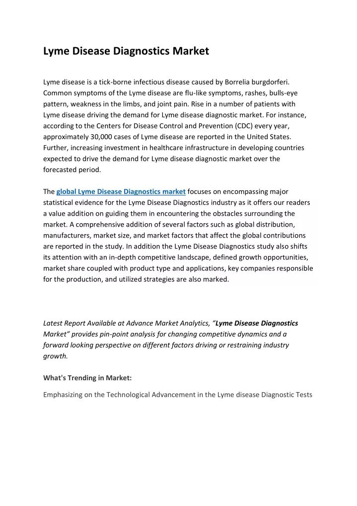 lyme disease diagnostics market