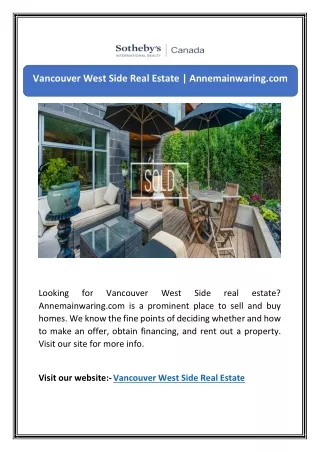 Vancouver West Side Real Estate | Annemainwaring.com