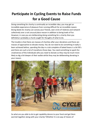 participate in cycling events to raise funds
