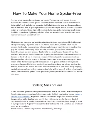 How To Make Your Home Spider-Free