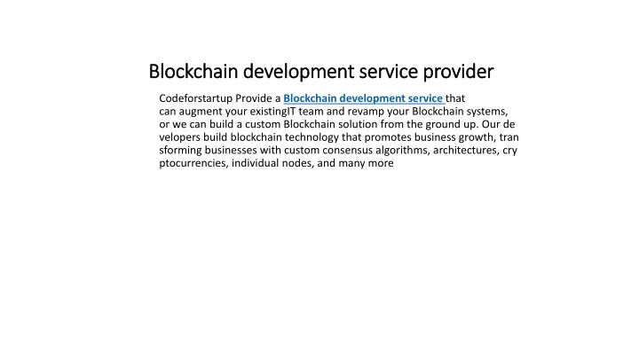 blockchain development service provider