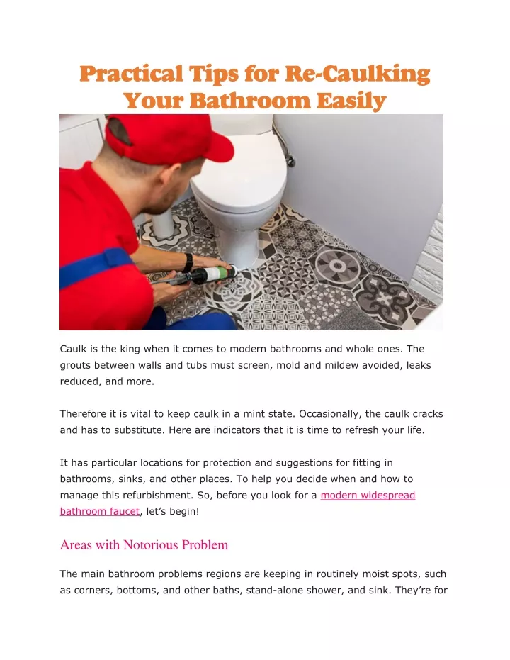 practical tips for re caulking your bathroom