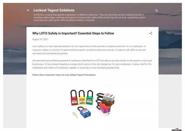 lockout tagout solutions