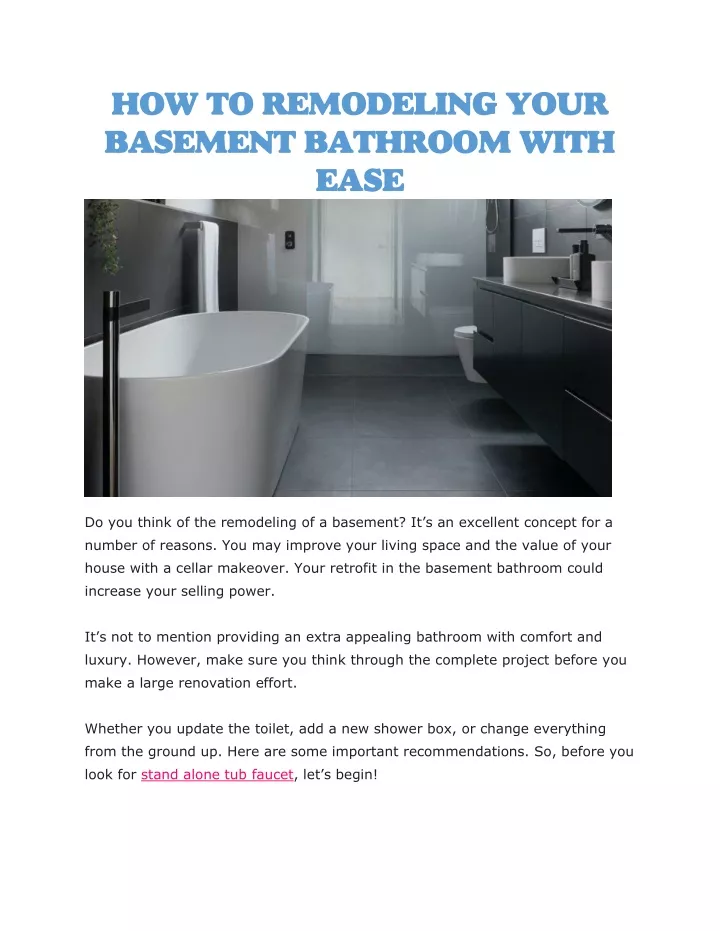 how to remodeling your basement bathroom with ease