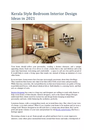 Kerala Style Bedroom Interior Design Ideas in 2020