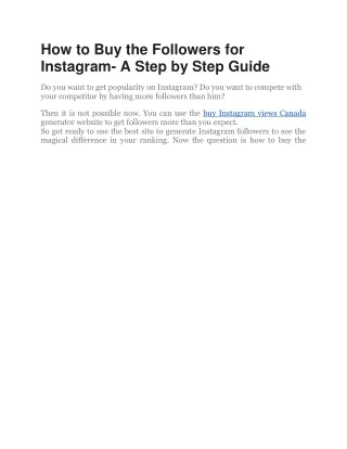 How to Buy the Followers for Instagram