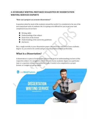4 Avoidable Writing Mistakes Suggested By Dissertation Writing Services Experts