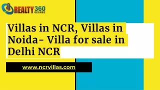 Villas in NCR, Villas in Noida- Villa for sale in Delhi NCR