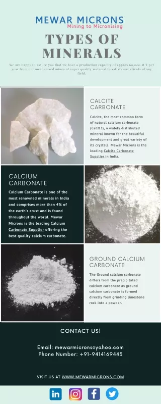types of minerals