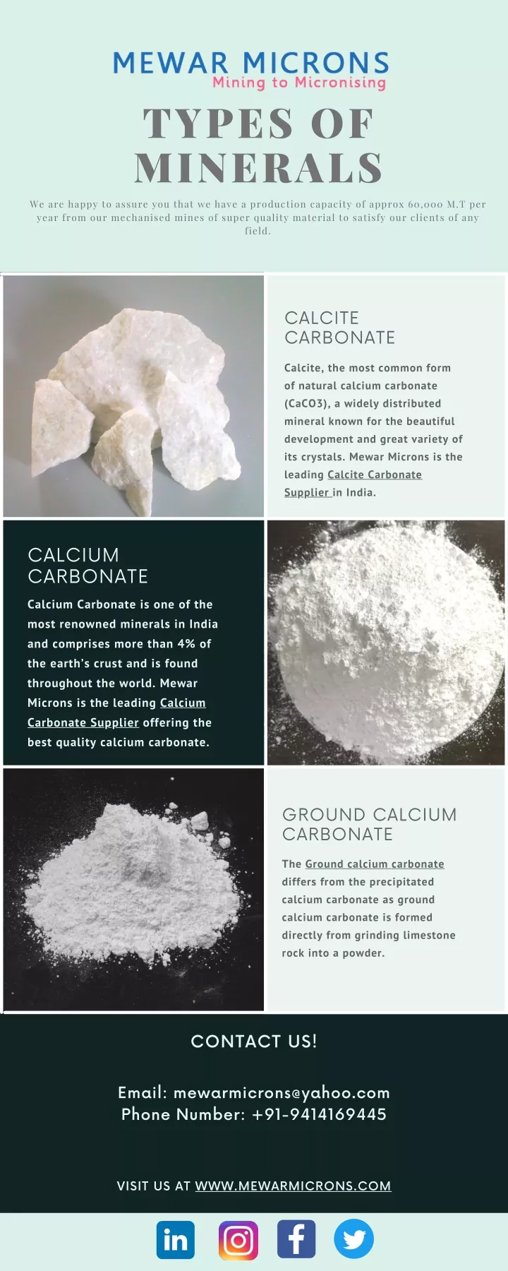 types of minerals