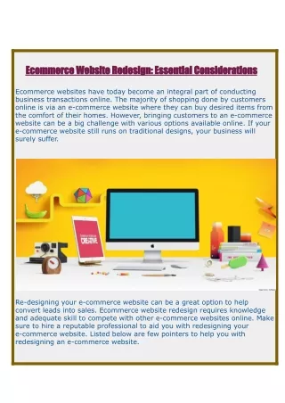 Facts About The Ecommerce Website Redesign