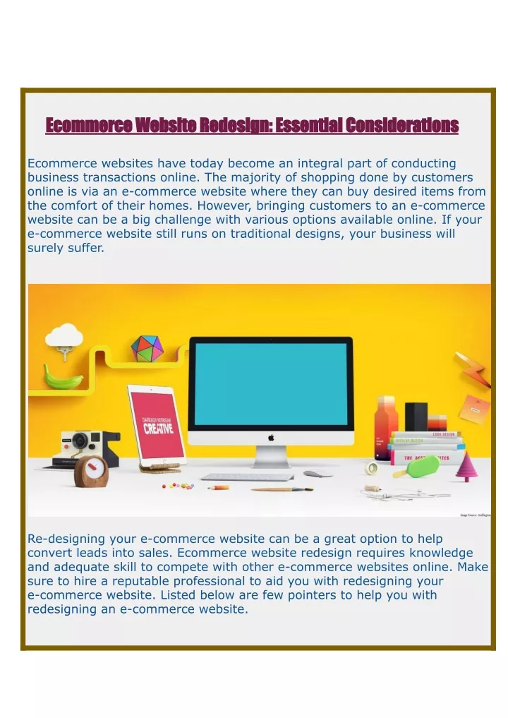 ecommerce website redesign essential