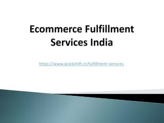 ecommerce fulfillment services india