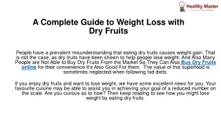 a complete guide to weight loss with dry fruits