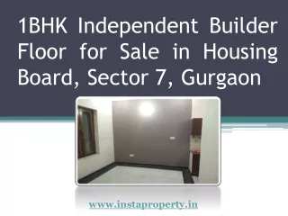 1 BHK Independent Builder Floor for Sale in Housing Board, Sector 7, Gurgaon