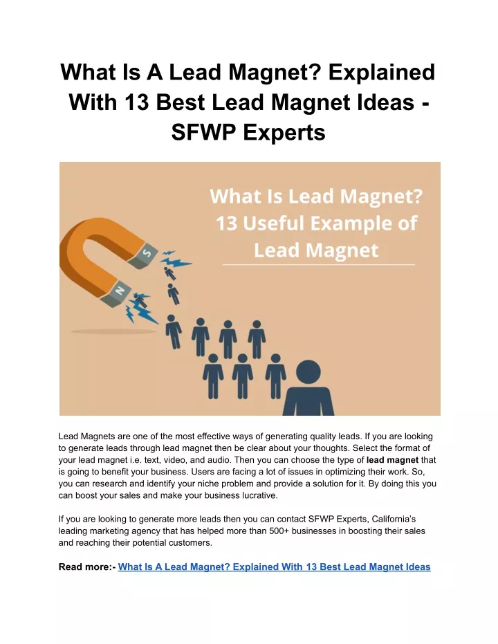 what is a lead magnet explained with 13 best lead