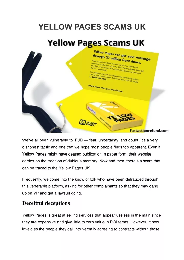 yellow pages scams uk