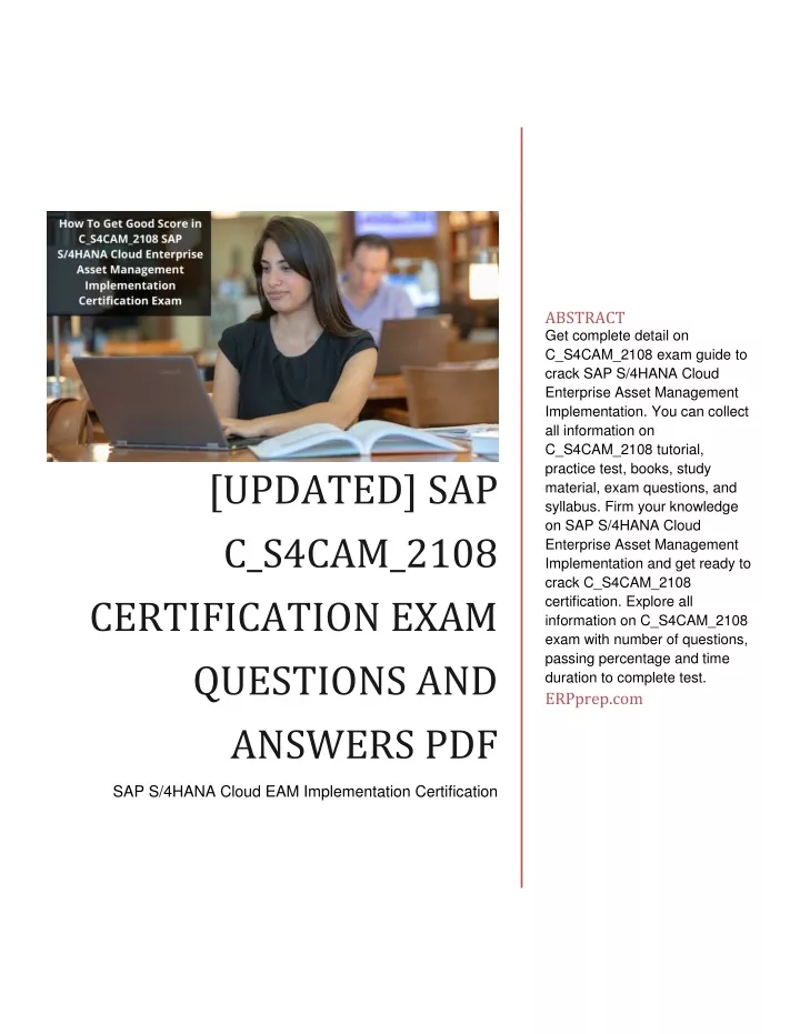 abstract get complete detail on c s4cam 2108 exam