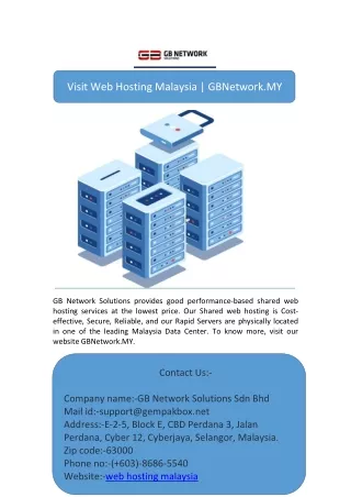 Visit Web Hosting Malaysia | GBNetwork.MY