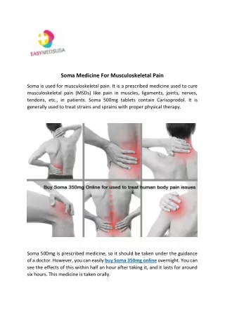 Soma Medicine For Musculoskeletal Pain
