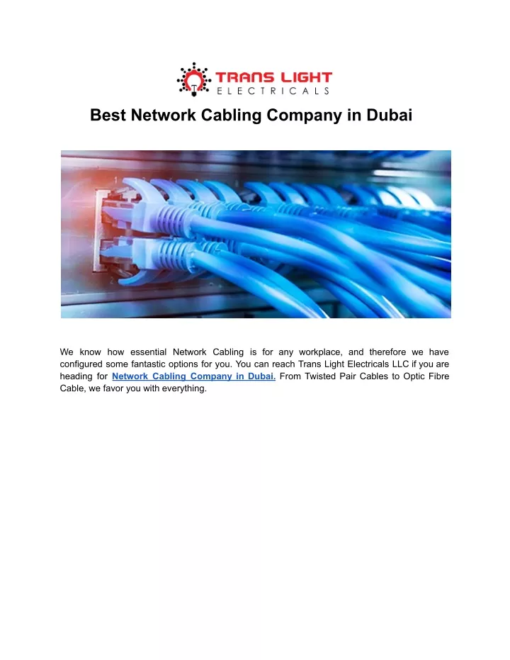 best network cabling company in dubai