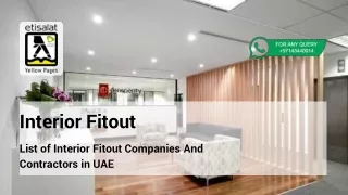 List of Interior Fitout Companies And Contractors in UAE