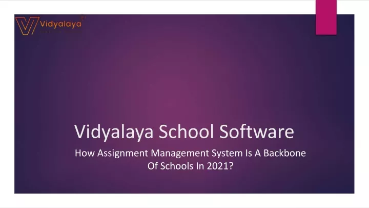 vidyalaya school software how assignment