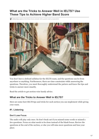 what are the tricks to answer well in ielts