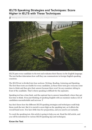ielts speaking strategies and techniques score
