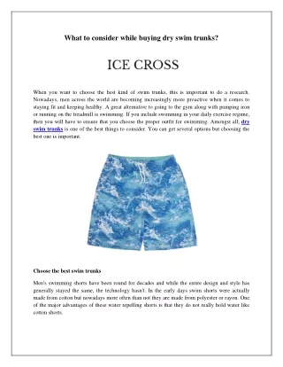 What to consider while buying dry swim trunks-converted