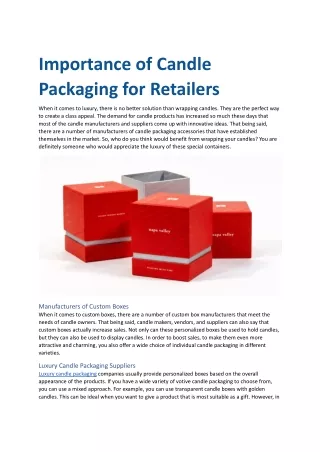 Importance of Candle Packaging for Retailers