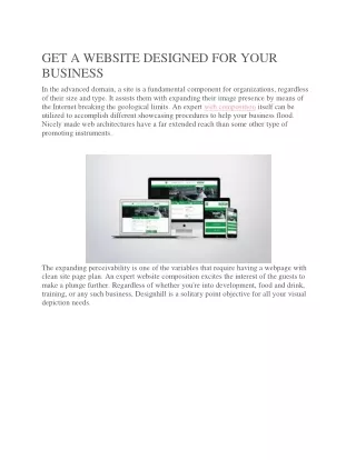 get a website designed for your business