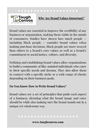 why are brand values important