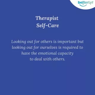 therapist self care