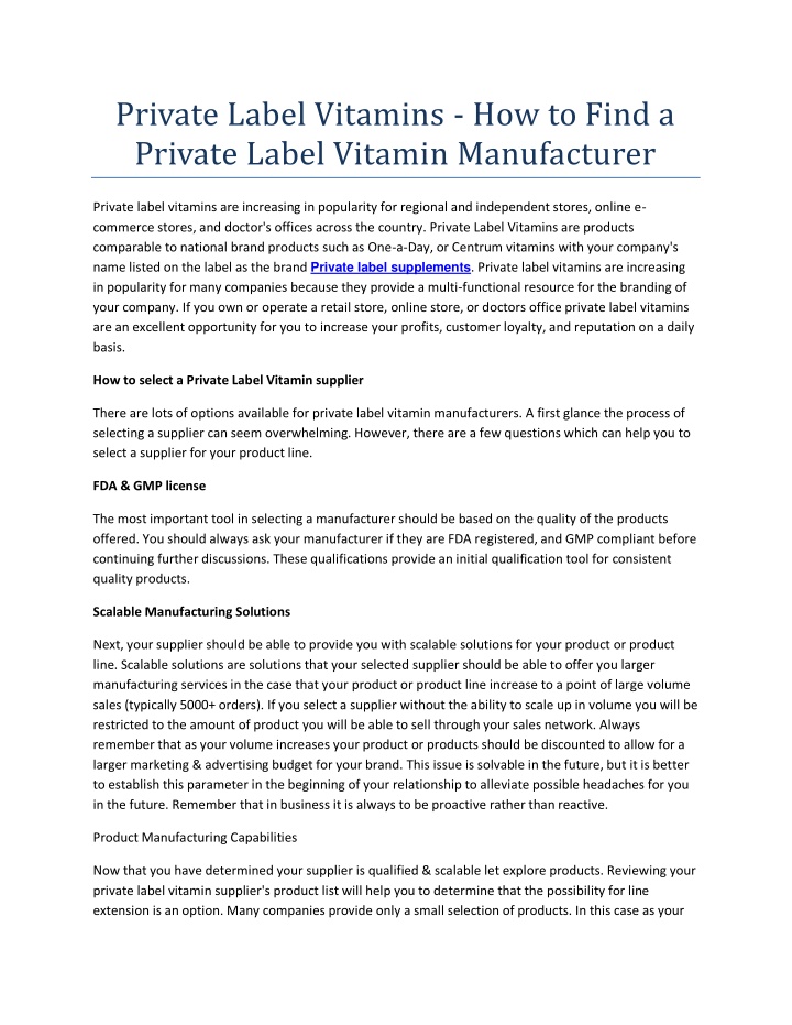 private label vitamins how to find a private