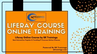 Liferay Certification Course with SK Trainings Institution