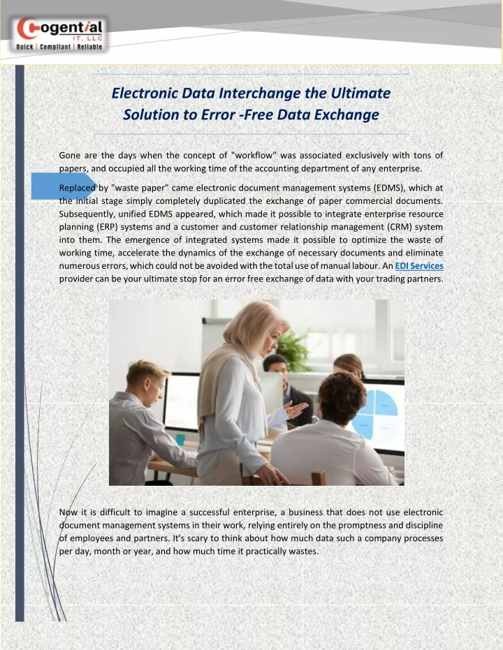 electronic data interchange the ultimate solution