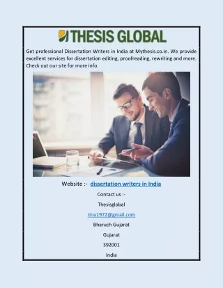 Dissertation Writers in India | Mythesis.co.in
