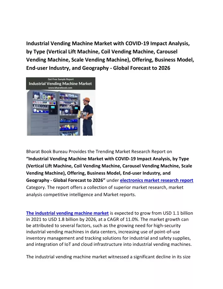 industrial vending machine market with covid