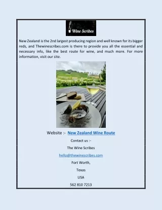 New Zealand Wine Route | Thewinescribes.com