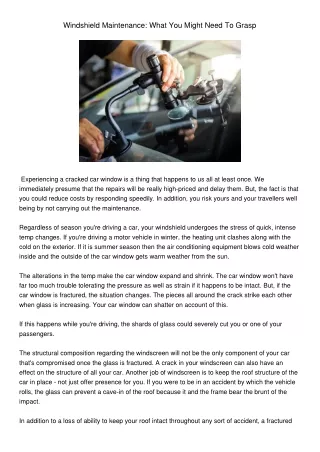 windshield maintenance what you might need